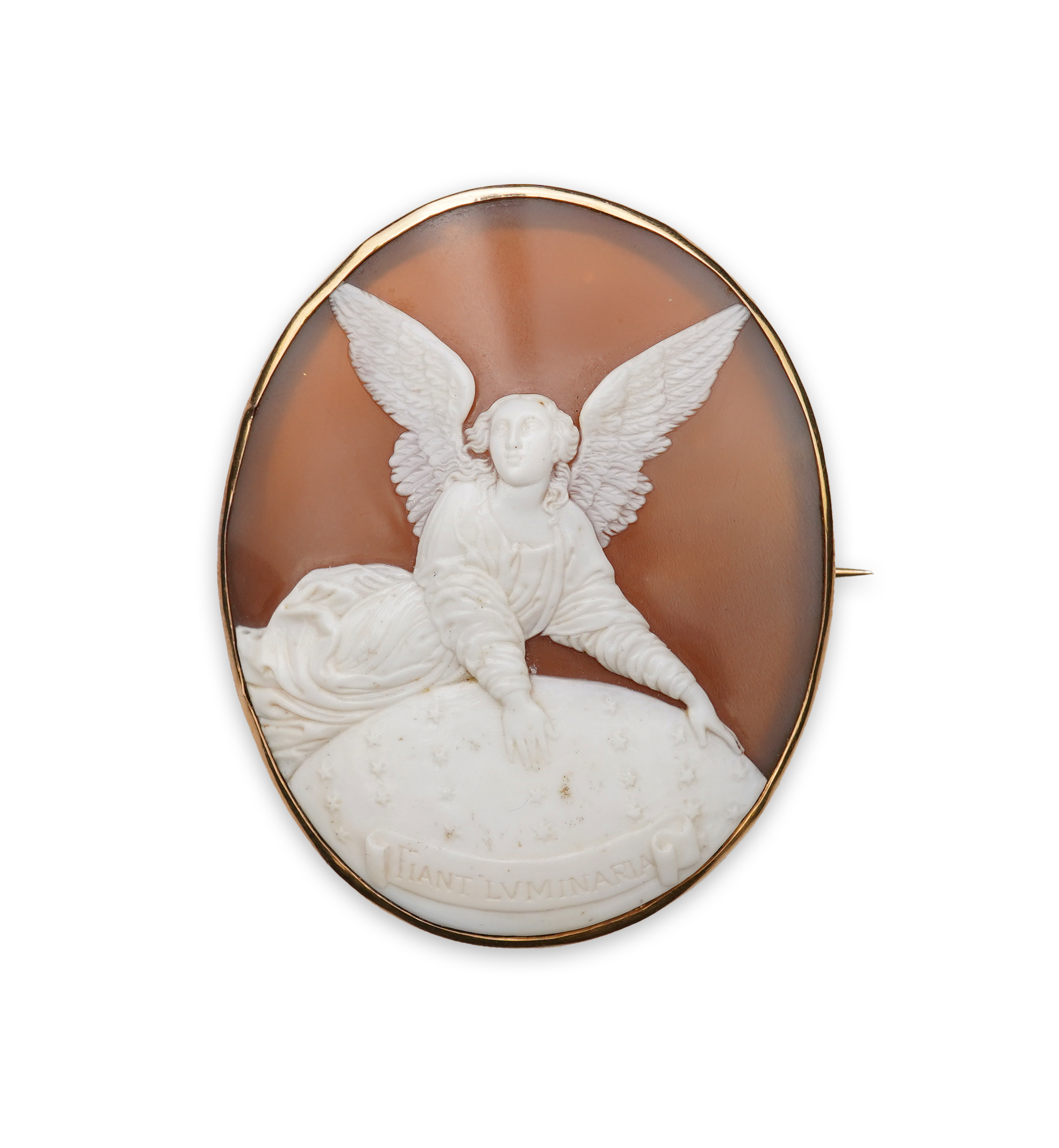 An unusual shell cameo brooch, late 19th century